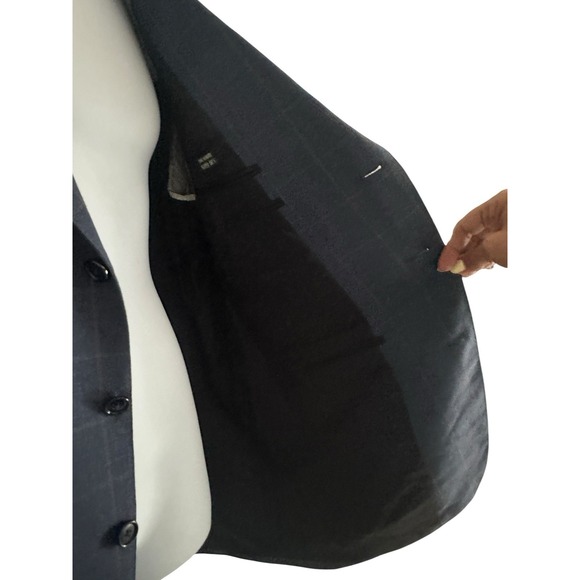 Ermenegildo Zegna Men Suit Jacket Switzerland Grey Windowpane 48R Neiman Marcus - Picture 6 of 14